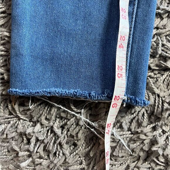 Frame Jeans Skinny Crop 25x26 Mid Rise Denim Capsule Wardrobe Distressed Raw Hem - Picture 9 of 9